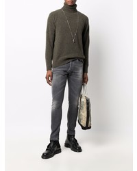 Мужские темно-серые зауженные джинсы от Low Brand