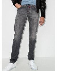 Мужские темно-серые зауженные джинсы от Kiton