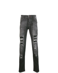 Мужские темно-серые зауженные джинсы от Philipp Plein