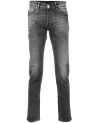 Мужские темно-серые зауженные джинсы от Pt01