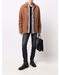 Мужские темно-серые зауженные джинсы от Barba