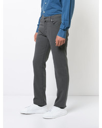 Мужские темно-серые зауженные джинсы от Kiton