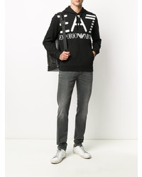 Мужские темно-серые зауженные джинсы от Pt01