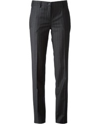 Женские темно-серые классические брюки в вертикальную полоску от Tagliatore