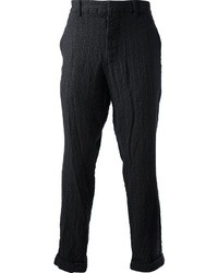 Мужские темно-серые классические брюки в вертикальную полоску