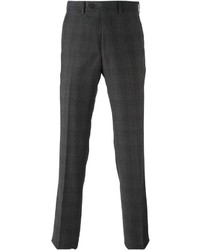 Мужские темно-серые классические брюки в шотландскую клетку от Armani Collezioni