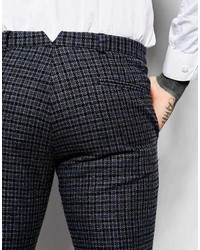 Мужские темно-серые классические брюки в шотландскую клетку