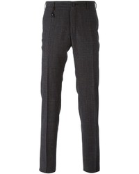 Мужские темно-серые классические брюки в шотландскую клетку от Incotex