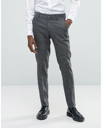 Мужские темно-серые классические брюки с узором "в ёлочку" от Asos