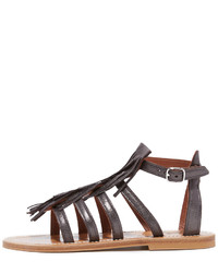 Женские темно-серые кожаные босоножки от K. Jacques