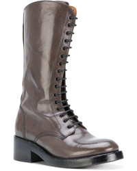 Темно-серые кожаные ботильоны от Officine Creative