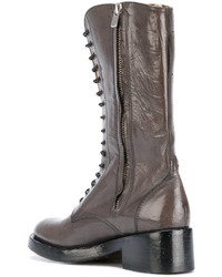 Темно-серые кожаные ботильоны от Officine Creative