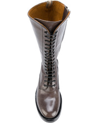Темно-серые кожаные ботильоны от Officine Creative
