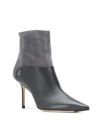 Темно-серые кожаные ботильоны от Jimmy Choo