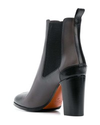 Темно-серые кожаные ботильоны от Santoni