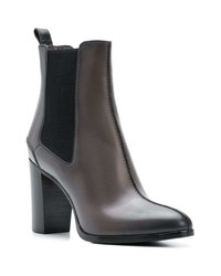 Темно-серые кожаные ботильоны от Santoni