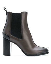 Темно-серые кожаные ботильоны от Santoni