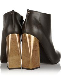 Темно-серые кожаные ботильоны от Lanvin