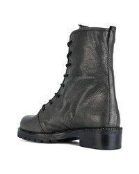 Женские темно-серые кожаные ботинки на шнуровке от Stuart Weitzman