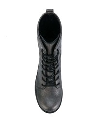 Женские темно-серые кожаные ботинки на шнуровке от Stuart Weitzman