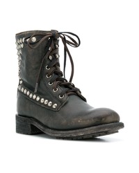 Женские темно-серые кожаные ботинки на шнуровке от Ash