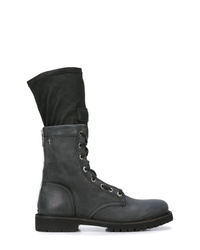 Женские темно-серые кожаные ботинки на шнуровке от RtA