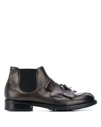 Мужские темно-серые кожаные ботинки челси с украшением от Doucal's