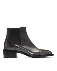 Мужские темно-серые кожаные ботинки челси от Fendi
