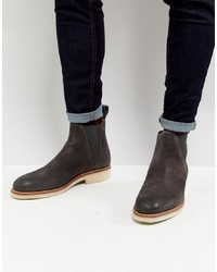 Мужские темно-серые кожаные ботинки челси от Grenson