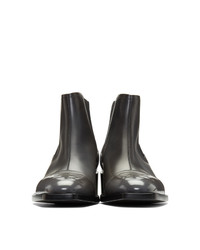 Мужские темно-серые кожаные ботинки челси от Fendi