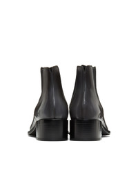 Мужские темно-серые кожаные ботинки челси от Fendi