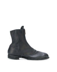 Мужские темно-серые кожаные ботинки челси от Guidi