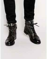 Мужские темно-серые кожаные ботинки от Aldo