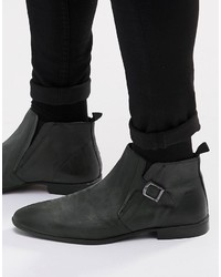 Мужские темно-серые кожаные ботинки от Asos