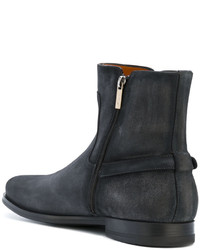 Мужские темно-серые кожаные ботинки от Santoni