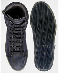 Мужские темно-серые кожаные ботинки от Diesel