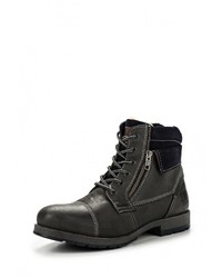 Мужские темно-серые кожаные ботинки от s.Oliver
