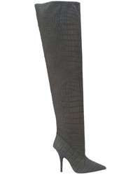 Темно-серые кожаные ботфорты от Yeezy