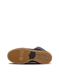 Мужские темно-серые кожаные высокие кеды с принтом от Nike