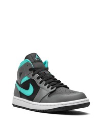 Мужские темно-серые кожаные высокие кеды от Jordan