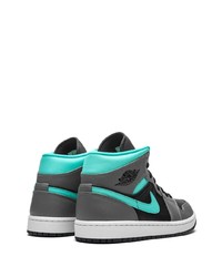 Мужские темно-серые кожаные высокие кеды от Jordan