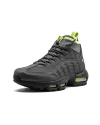 Мужские темно-серые кожаные высокие кеды от Nike