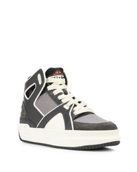 Мужские темно-серые кожаные высокие кеды от Just Don