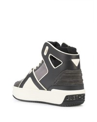 Мужские темно-серые кожаные высокие кеды от Just Don