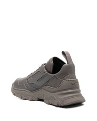 Мужские темно-серые кожаные высокие кеды от Bally