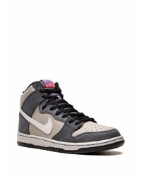 Мужские темно-серые кожаные высокие кеды от Nike