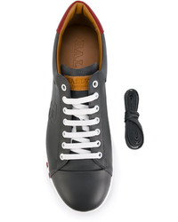 Мужские темно-серые кожаные кеды от Bally