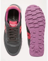 Женские темно-серые кожаные кеды от Saucony