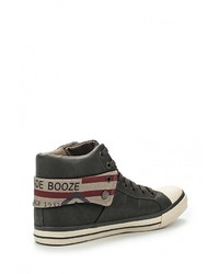 Мужские темно-серые кожаные кеды от Mustang