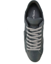 Мужские темно-серые кожаные кеды от Philippe Model